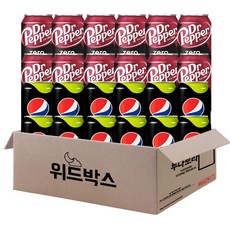 [위드박스] 뚱캔 탄산 제로 355ml 24개(펩시라임12+닥터페퍼12), 24개