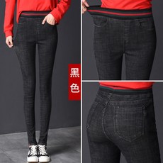 여자바지 레디바지 밴딩 스판 스키니 긴바지 봄 여름 고주파 보여 슬림 블랙