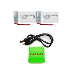 드론배터리 3.7v 800mah 충전기세트, (X5C) 800mah3개+6in1충전