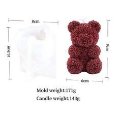 매직 큐브 캔들 실리콘 몰드 케이크 초콜릿 실리카 겔 비누 귀여운 곰, 2. bear mold as show, 1개