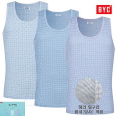 BYC모시메리옆선매쉬망사민소매런닝3매입ECF3013