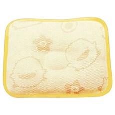 PiYOPiYO 黃色小鴨 嬰幼兒亞草定型枕, 圓弧凹槽支撐頸部, 寶寶頭型更漂亮, 26*33*3.5cm, 黃色, 1個