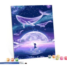 I LOVE PAINTING DIY繪畫組 40*50cm, 神秘的海鯨款, 1幅