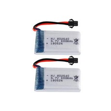 리폴리머 고속 충전식 배터리 802540 드론 쿼드콥터 헬리콥터 SM 플러그용 3.7V 600mAh 로트당 2 개, 2개
