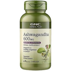 GNC 아슈와간다 아쉬와간다 600mg 60캡슐 x 1통 Ashwagandha, 1개, 60개