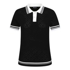 레노마골프 24SS 여성 로고 짜임 요꼬 카라 반팔 니트 RWSPN6281-199