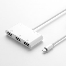사과폰 OTG선 LIGHTNING 어댑터 IPAD 태블릿 IPHONE 핸드폰 USB분선기 페어링 USB메모리 TFSD카드, 화이트 6in1 Lightning이적