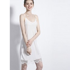 이루다 모기퇴치 쑥 섬유 계 여성 여름 브이넥 하프기장 끈나시 잠옷치마 2건