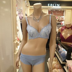 에블린 샤인 블라썸 젤푸쉬브라 헴팬티 세트 블루 뉴코아 인천