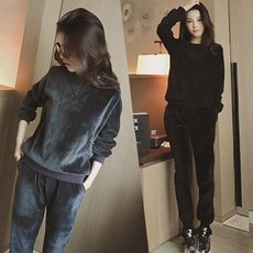 여자 라운드 벨벳트레이닝 트레이닝복 팬츠 세트 벨로아 트레이닝세트