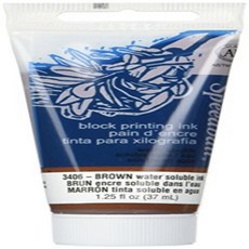 Speedball SPD-3406 Water Soluble Block Printing Ink 1.3 oz Brown Speedball SPD-3406 수용성 블록 인쇄 잉크, 1