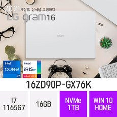 LG 그램16 16ZD90P-GX76K [오피스 증정], 1TB, 윈도우 포함, 16GB