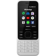 노키아 6300 4G | 언락 듀얼 SIM Wi-Fi 핫스팟 소셜 앱 구글 지도 및 어시스턴트 파우더 화이트 106540, White