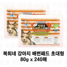  복희네 배변패드 슈퍼몬스터 80g 패드, 2개, 120매 