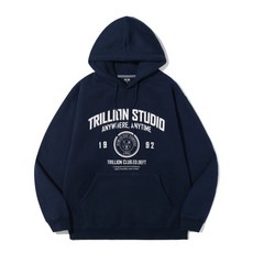 TRILLION 스튜디오 아치 오버핏 후드 (NAVY)