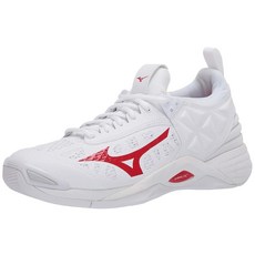 Mizuno 여성용 웨이브 모멘텀 화이트-레드
