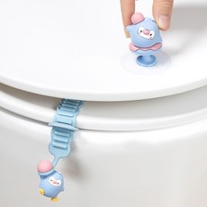 데이프로젝트 깨끗한 변기손잡이 화장실 커버 뚜껑 클립 2P 세트, 블루, 1세트