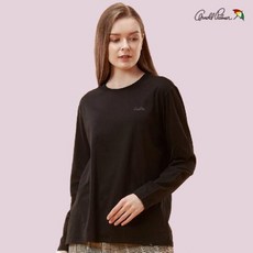 아놀드파마 퓨어코튼 여성 라운드 긴팔티셔츠_블랙 1903919