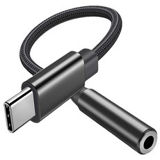 코네임 USB C타입 이어폰 마이크 3극 출력 4극 입력 출력 호환 연결 젠더 블랙 3.5mm, 2W093