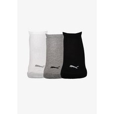 Puma 푸마 여자 단목 양말 중목 발목 유니섹스 3 팩 - 스포츠 그레이화이트Black 블랙 T338878, 39-42, 39-42, 3개