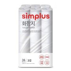 홈플러스 공식 본사 직영 simplus 화장지 천연펄프 3겹 심플러스 시그니처, 27m, 36롤, 1개