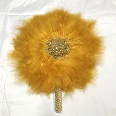 아프리카 터키 깃털 부채 댄스 웨딩 장식 팬 돌 단면 블루, A.1pcs, 6.5, 1개
