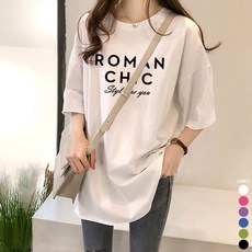 [오늘발송] 스타일아유 여성 ROAN CHIC 오버핏 반팔 티셔츠 노마진 정품원단 자체생산[AY6TS352A]