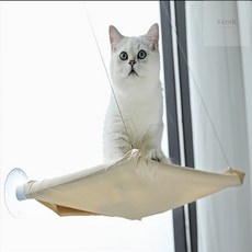 SSMK 고양이 창문 해먹 애묘용품, 아이보리, 1개