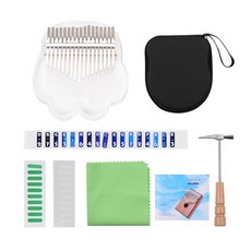 건반악기 Kalimba 17 키 투명 C 톤 크리스탈 클리어 엄지 피아노 핑거 피아노 내장 컬러 조명 모듈 악기, 01 Cat Claw