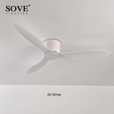 실링팬 SOVE 모던 디자인 천장 선풍기 DC 모터 원격 제어 심플한 조명 가정용 30W 220V, 42 inch, 1) A2 White  42 inch, 9) A2 White  42 inch