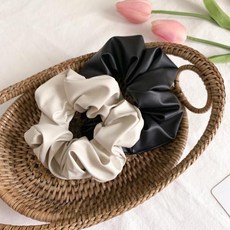 로맨틱모모 제니 머리끈 레더 미니 머리곱창 두꺼운 헤어슈슈 가죽 밴드 스크런치