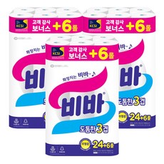 비바 도톰한 3겹 화장지 25m, 30개입, 3개 - 비바