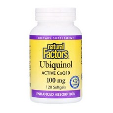내추럴팩터스 유비퀴놀 QH 액티브 코엔자임Q10 코큐텐 100mg 120소프트젤, 120정, 1개