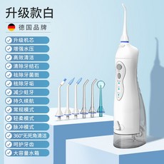 독일 휴대용 치석제거 구강 치아 치간 세척기 세정기 풀세트 YASI-FL-V8P-1, 화이트