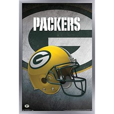 Trends International NFL Green Bay Packers - Helmet 16 W (14.725" x 22.375" Silver Framed Version), 본상품