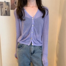 야오야오 여성용 브이넥 니트 가디건