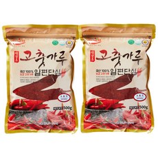 24년 햇고추 국산 일편단심 해풍에 말린 국내산 태양초 햇고춧가루 (일반), 500g, 2개