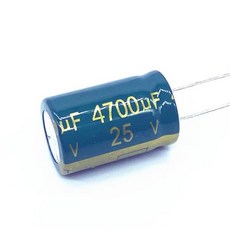 4개. 25V 4700 미크로포맷 낮은 ESR/임피던스 고주파 알루미늄 전해 콘덴서 크기 1625 4700UF25V 20%, 한개옵션0