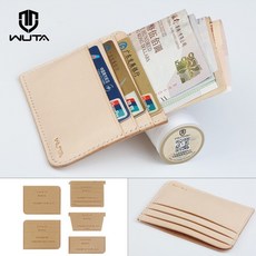 WUTA 818 미니 카드 홀더 크래프트 종이 템플릿 울트라 얇은 간단한 지갑 지갑 가죽 패턴 세트 가죽 공예 DIY 도구 모델