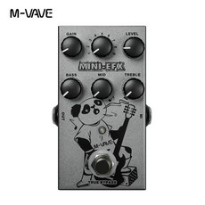 오토튠 Mvave MINIEFX 멀티 이펙트 페달 일렉트릭 기타용 4 오버드라이브 왜곡 부스트 3 밴드 EQ 트루 바이패스