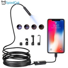 미니 8mm 6 LED 렌즈 1/1/2/3/5/10M 소프트 케이블 안드로이드 USB 내시경 뱀 수리 파이프 검사 Borescope MicroUSB PC 카메라|감시 카메라|, 1개, 2m, 단일