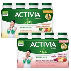 풀무원 액티비아 스무디 2종 [ 딸기바나나+골드키위사과] (150mlx8병) 발표식품 자취템 모에모에큥 저칼로리간식 건강식단 간편식, 150ml, 16개