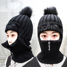 크리에잇투 슈퍼방한모 지퍼형 기모비니 겨울모자