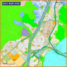 지도샵 경상남도 양산시 중심부 안내도.지도 170cm x