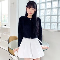 밍크 니트 짚업 가디건