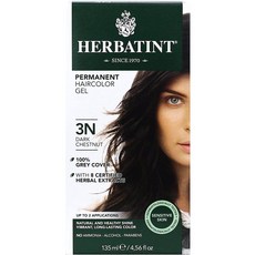 허바틴트 다크체스넛 Herbatint Permanent Haircolor Gel 3N Dark Chestnut 135ml, 1팩