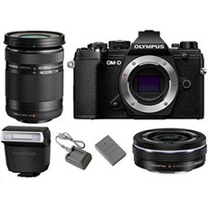 Olympus OM-D E-M5 Mark III Mirrorless Digital Camera Body (Black) + M.Zuiko Digital ED 14-42mm f3.5, One Color_One Size, 상세 설명 참조0, 상세 설명 참조0