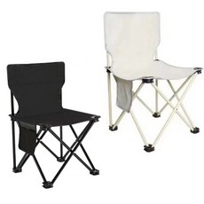 철수캠핑 휴대용 경량 접이식 의자 2개, 블랙