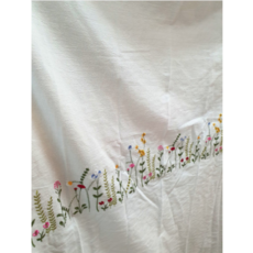대폭 20수 광목 들꽃 자수원단 2줄 워싱원단 바란스 패치 이불 커텐 도매합니다, 비오(백아이보리)