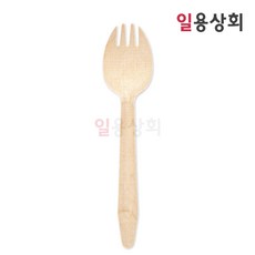 [ILYONG] 일회용 나무 스포키 KRM 165mm 크라프트 벌크포장 2000개, 5000개, 1개